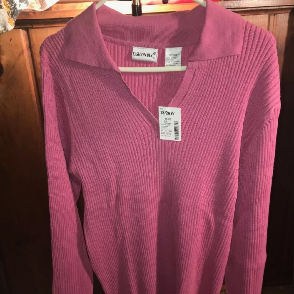 Fashion Bug PJR Johnny Pink Sweater 10/20 W Plus
